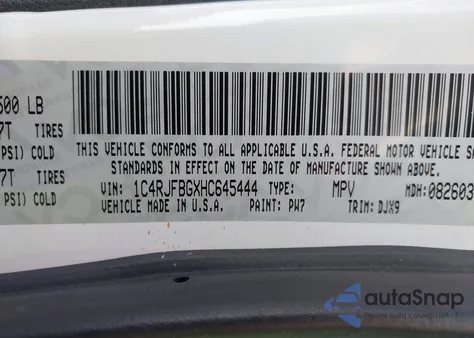 2017 Jeep Grand Cherokee Limited 75Th Anniversary Edition 4X4 z USA, uszkodzony, nr VIN 1C4RJFBGXHC645444